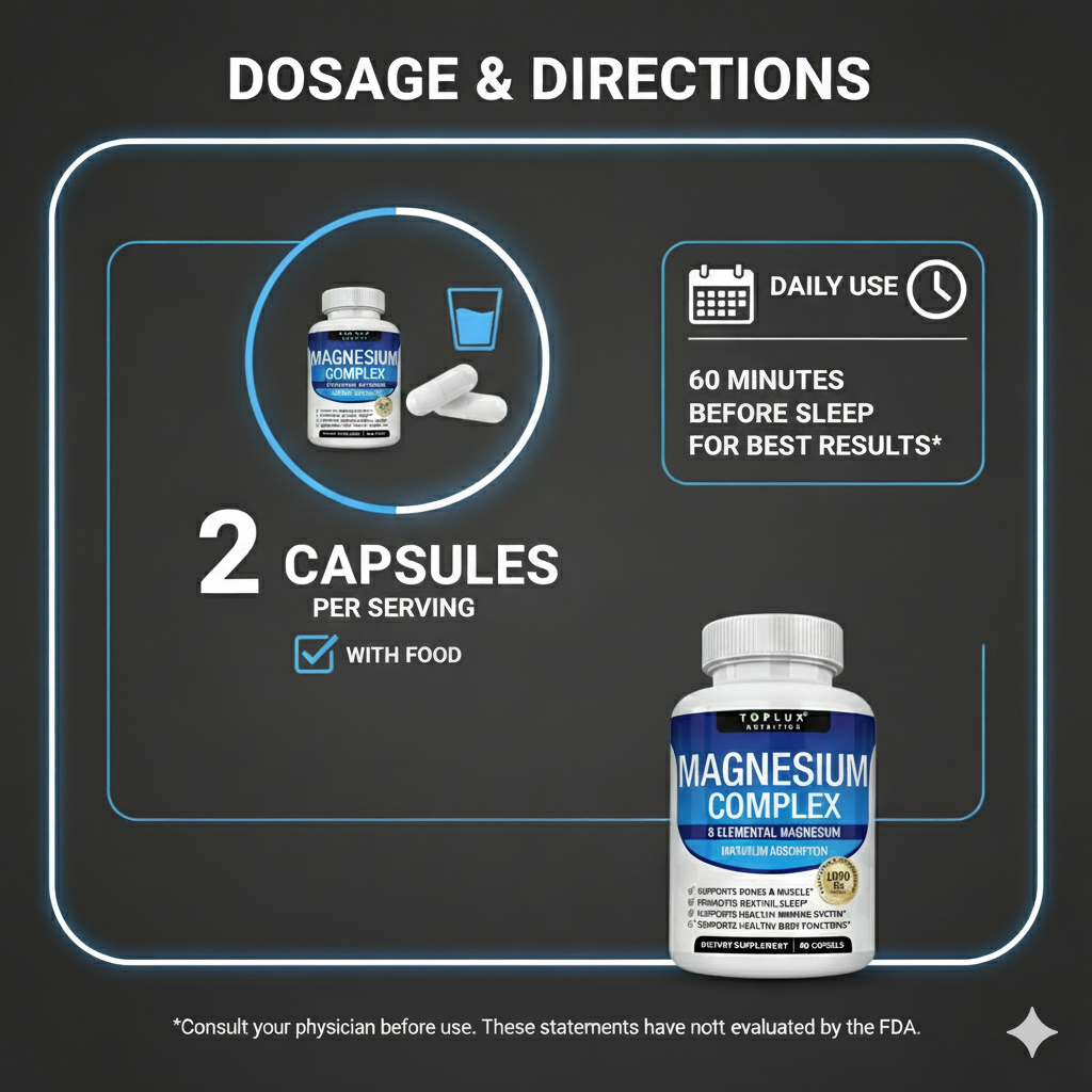 Premium Magnesium Complex Supplement - 1000mg of 8 Essential Magnesium Forms, 90 Capsules for Optimal Health