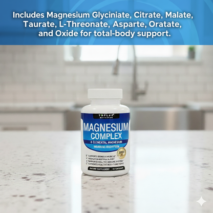 Premium Magnesium Complex Supplement - 1000mg of 8 Essential Magnesium Forms, 90 Capsules for Optimal Health