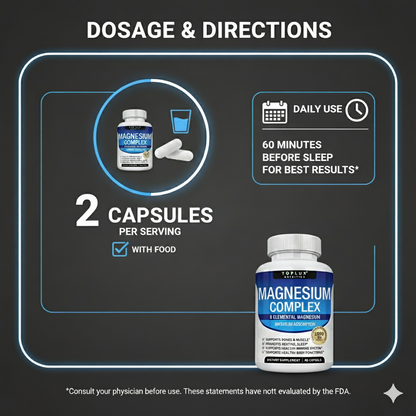 Premium Magnesium Complex Supplement - 1000mg of 8 Essential Magnesium Forms, 90 Capsules for Optimal Health